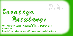 dorottya matulanyi business card